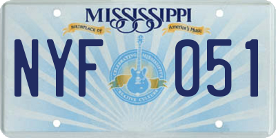MS license plate NYF051