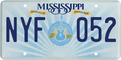 MS license plate NYF052