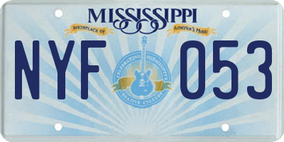 MS license plate NYF053