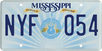 MS license plate NYF054