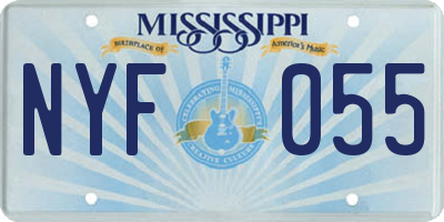 MS license plate NYF055