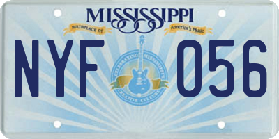 MS license plate NYF056