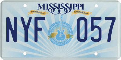 MS license plate NYF057