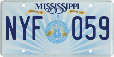 MS license plate NYF059