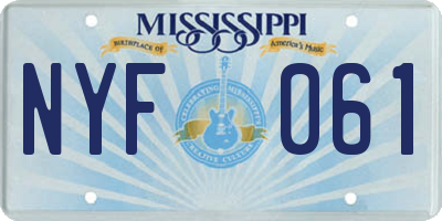 MS license plate NYF061