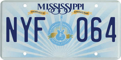 MS license plate NYF064