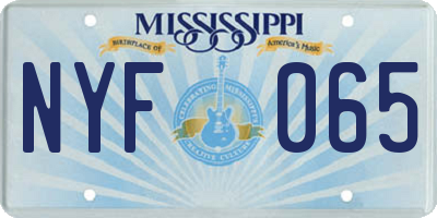 MS license plate NYF065