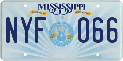 MS license plate NYF066