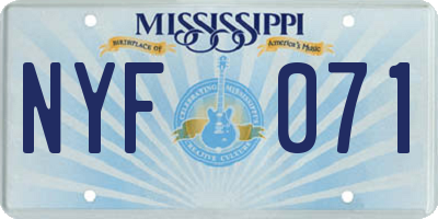 MS license plate NYF071