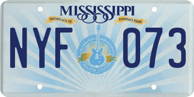 MS license plate NYF073