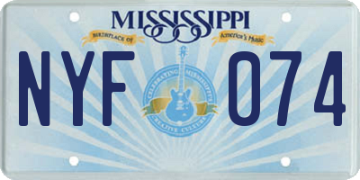MS license plate NYF074