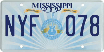 MS license plate NYF078