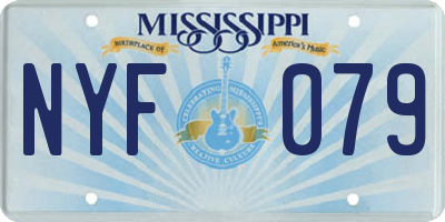 MS license plate NYF079
