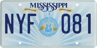 MS license plate NYF081