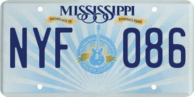MS license plate NYF086