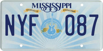 MS license plate NYF087