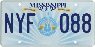 MS license plate NYF088
