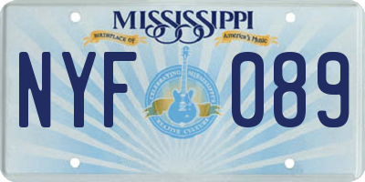 MS license plate NYF089
