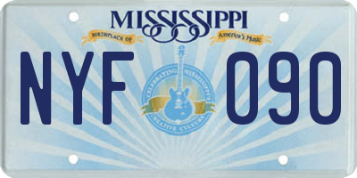 MS license plate NYF090
