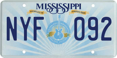 MS license plate NYF092