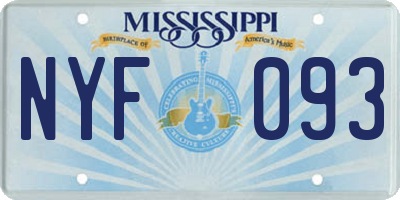 MS license plate NYF093