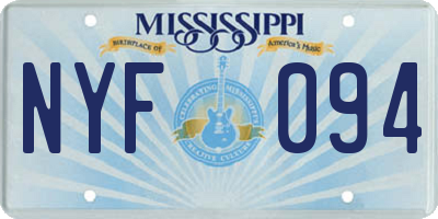 MS license plate NYF094