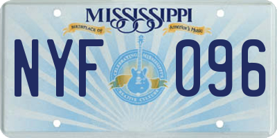 MS license plate NYF096