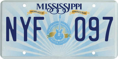 MS license plate NYF097