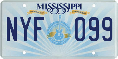 MS license plate NYF099