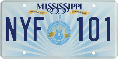 MS license plate NYF101