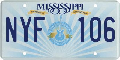MS license plate NYF106