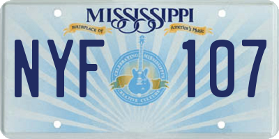 MS license plate NYF107