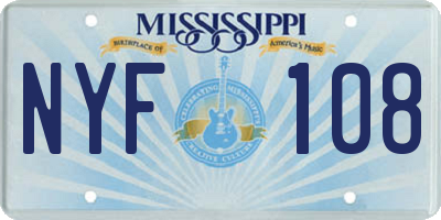 MS license plate NYF108