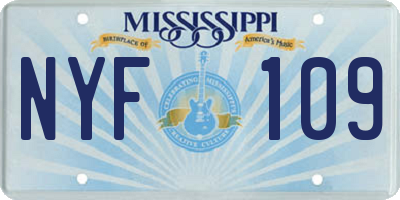 MS license plate NYF109