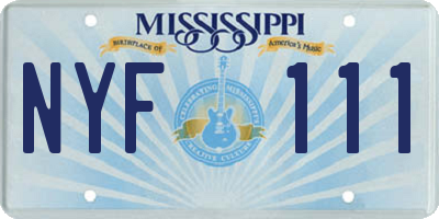 MS license plate NYF111
