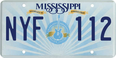 MS license plate NYF112