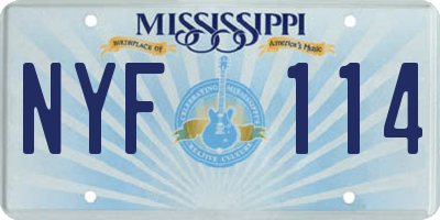 MS license plate NYF114