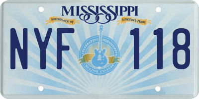 MS license plate NYF118
