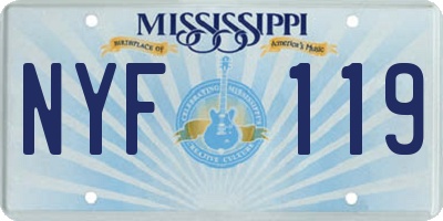 MS license plate NYF119