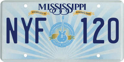 MS license plate NYF120