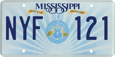 MS license plate NYF121