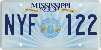 MS license plate NYF122
