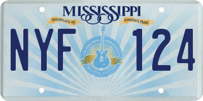 MS license plate NYF124
