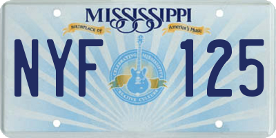 MS license plate NYF125