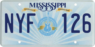 MS license plate NYF126