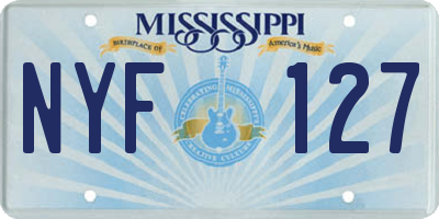 MS license plate NYF127