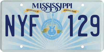 MS license plate NYF129