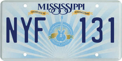 MS license plate NYF131