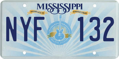 MS license plate NYF132