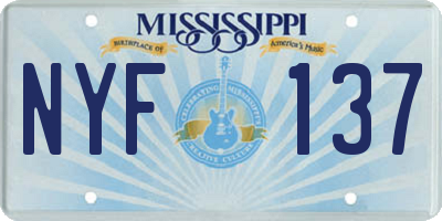 MS license plate NYF137